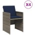 Sillones de jardín con cojines 4 uds ratán sintético