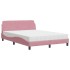 Cama con colchón terciopelo rosa 120x200