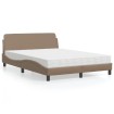 Cama con colchón cuero sintético capuchino 120x200 cm