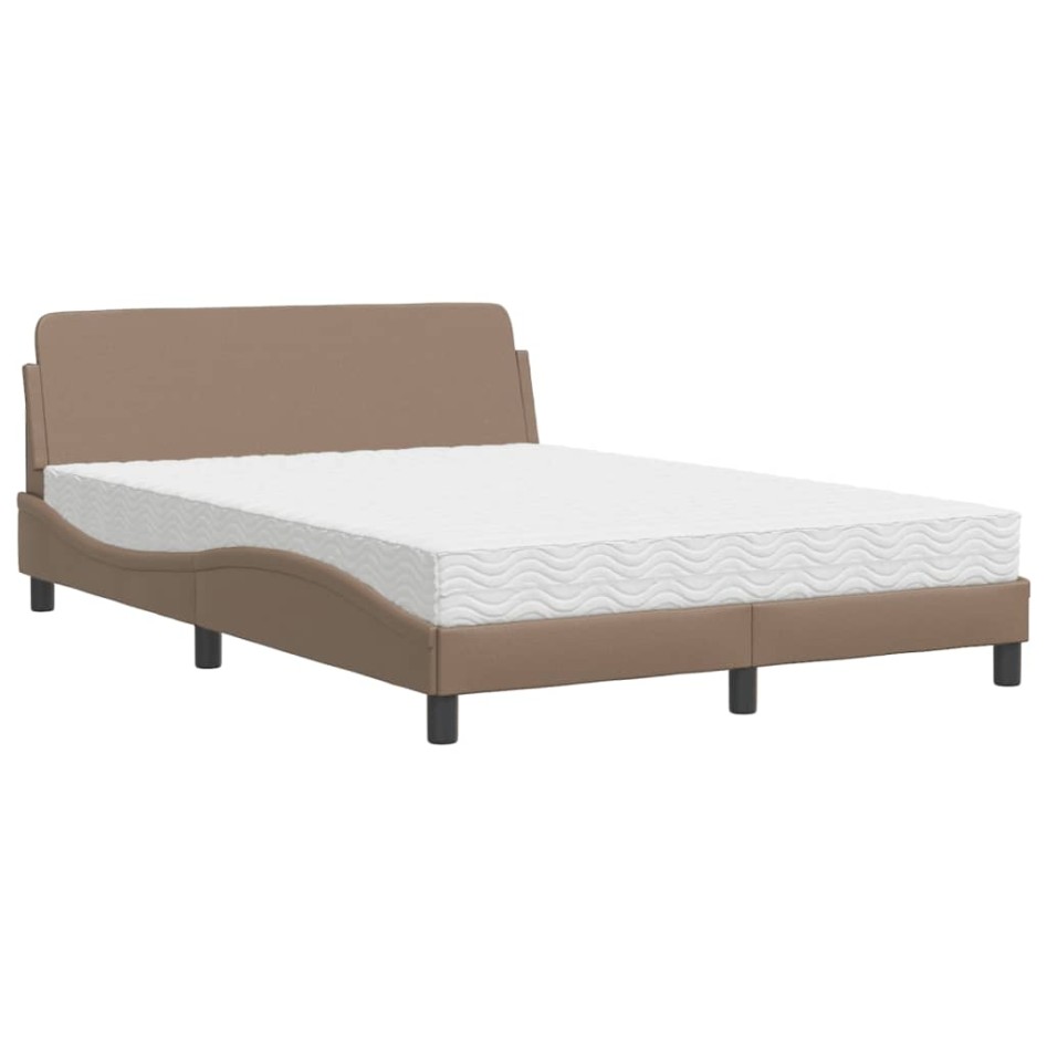 Cama con colchón cuero sintético capuchino 120x200
