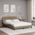 Cama con colchón cuero sintético capuchino 120x200