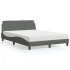 Cama con colchón tela gris oscuro 140x200