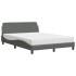 Cama con colchón tela gris oscuro 140x200