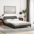 Cama con colchón tela gris oscuro 140x200
