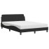 Cama con colchón terciopelo negro 140x200