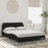 Cama con colchón terciopelo negro 140x200