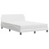 Cama con colchón cuero sintético blanco 140x200