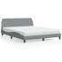 Cama con colchón de tela gris claro 160x200