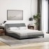 Cama con colchón de tela gris claro 160x200