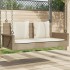 Banco columpio con cojines ratán sintético beige 119x56x48