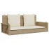 Banco columpio con cojines ratán sintético beige 119x56x48
