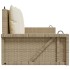 Banco columpio con cojines ratán sintético beige 119x56x48