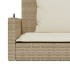 Banco columpio con cojines ratán sintético beige 119x56x48