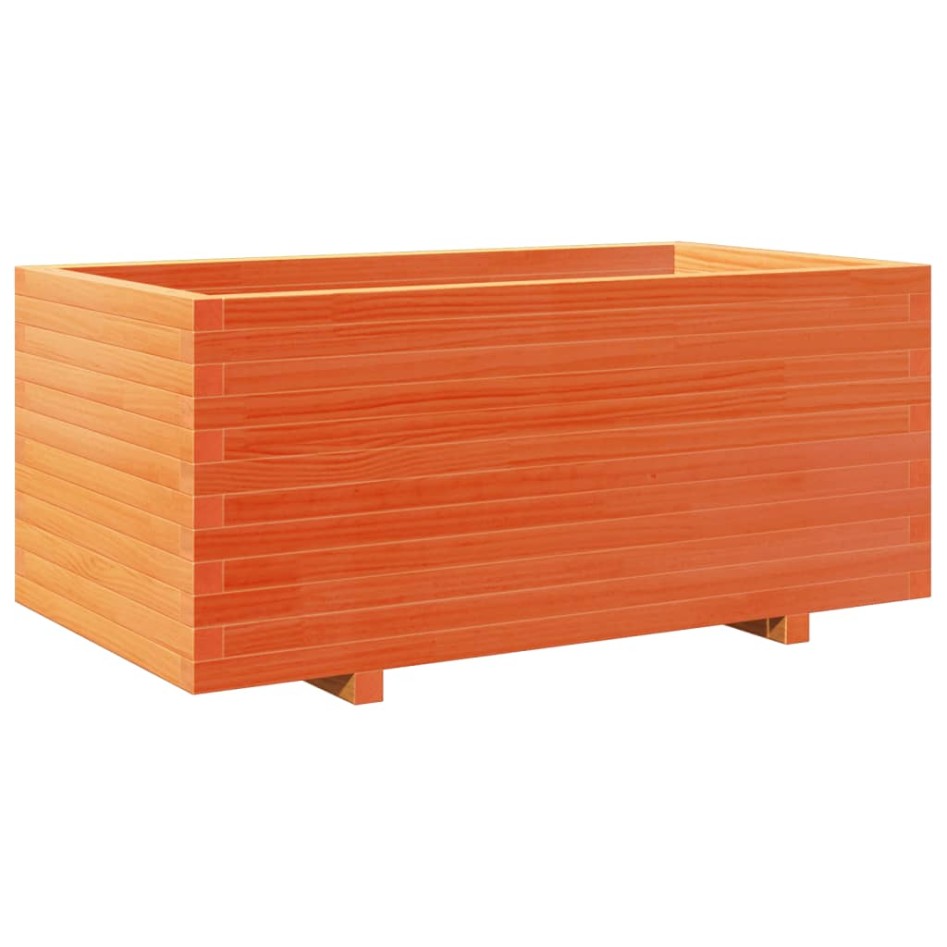 Jardinera madera maciza de pino marrón cera 110x60x49,5