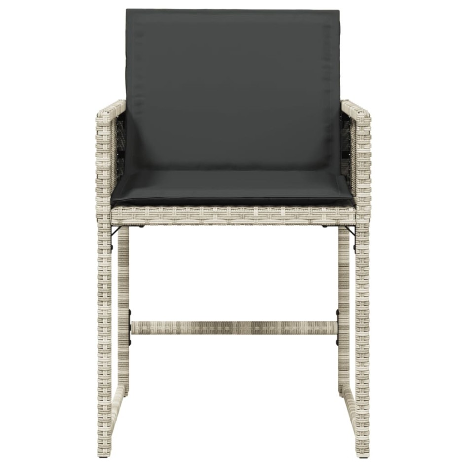 Sillones de jardín con cojines 4 uds ratán sintético gris