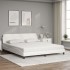 Cama con colchón cuero sintético blanco 180x200