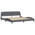 Cama con colchón terciopelo gris oscuro 200x200