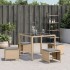 Taburetes jardín cojines 4 uds ratán PE beige mezcla