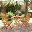 Muebles cafetería plegables 3 pzas madera maciza acacia
