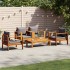 Set de sofás de jardín con cojines 5 pzas madera maciza