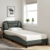 Cama con colchón tela gris oscuro 80x200