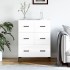 Aparador de madera contrachapada blanco brillante 69,5x34x90