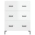 Aparador de madera contrachapada blanco brillante 69,5x34x90