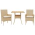 Set de comedor jardín 3 pzas con cojines ratán PE acacia
