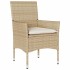 Set de comedor jardín 7 pzas con cojines ratán PE acacia