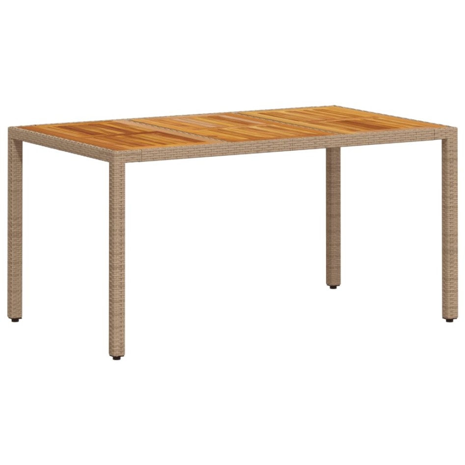 Set de comedor jardín 7 pzas con cojines ratán PE acacia