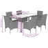 Set de comedor jardín 7 pzas con cojines ratán PE acacia