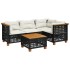 Set de muebles de jardín 5 pzas y cojines ratán sintético