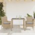 Set comedor jardín 3 pzas cojines ratán sintético vidrio