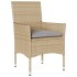 Set comedor jardín 3 pzas cojines ratán sintético vidrio