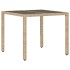 Set comedor jardín 3 pzas cojines ratán sintético vidrio