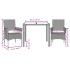 Set comedor jardín 3 pzas cojines ratán sintético vidrio