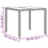 Set comedor jardín 3 pzas cojines ratán sintético vidrio
