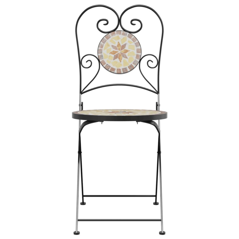 Sillas de bistró plegables 2 uds cerámica terracota y