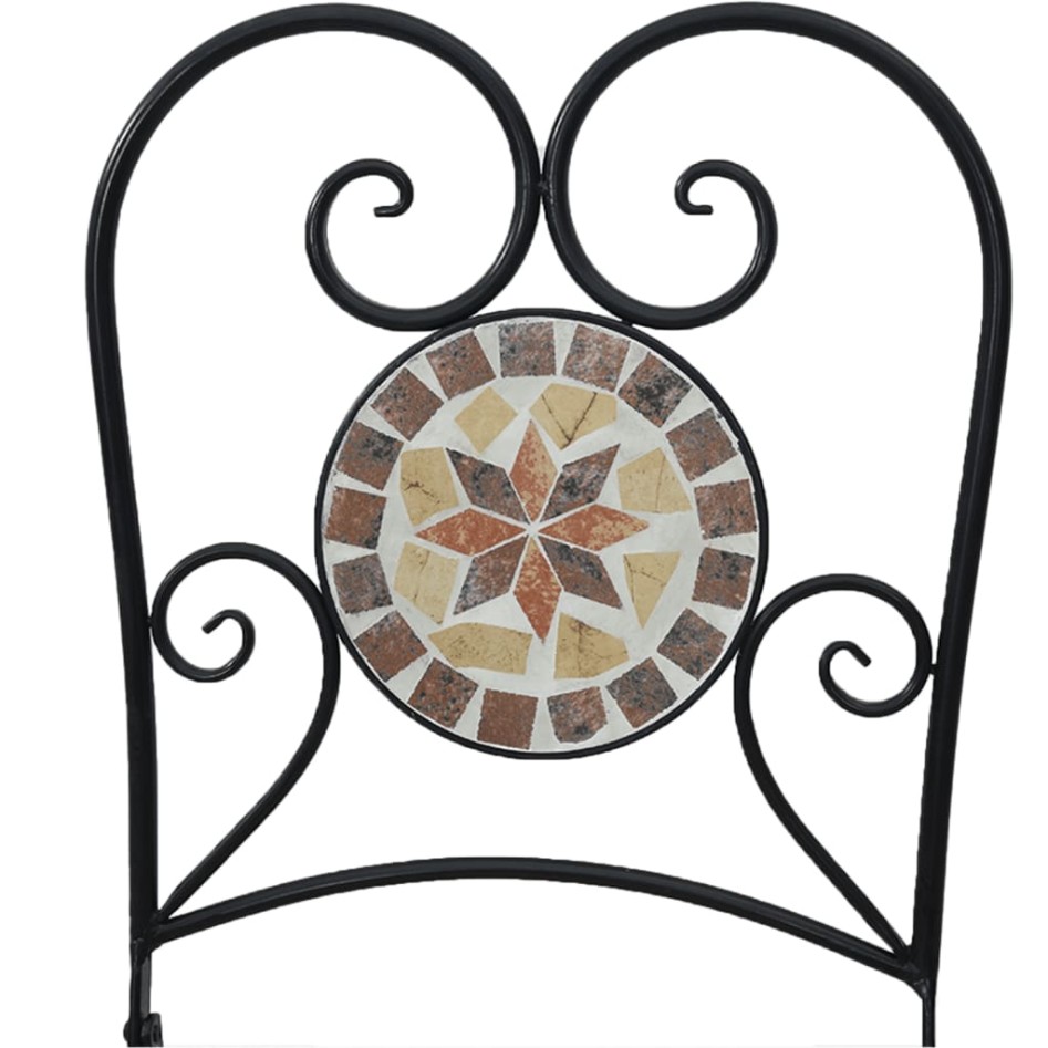 Sillas de bistró plegables 2 uds cerámica terracota y