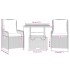 Set comedor de jardín 3 pzas con cojines ratán sintético