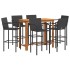Mesa y taburetes de jardín 7 pzas madera acacia ratán PE