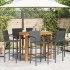 Mesa y taburetes de jardín 7 pzas madera acacia ratán PE