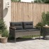 Banco de jardín con cojines ratán sintético gris 116x62,5x74