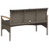 Banco de jardín con cojines ratán sintético gris 116x62,5x74