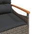 Banco de jardín con cojines ratán sintético gris 116x62,5x74