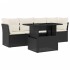 Set de muebles de jardín 5 pzas y cojines ratán sintético