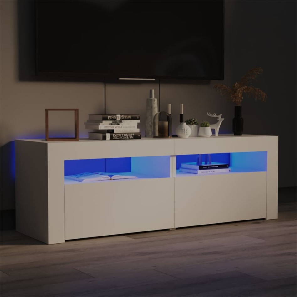 Mueble para TV con luces LED blanco 120x35x40