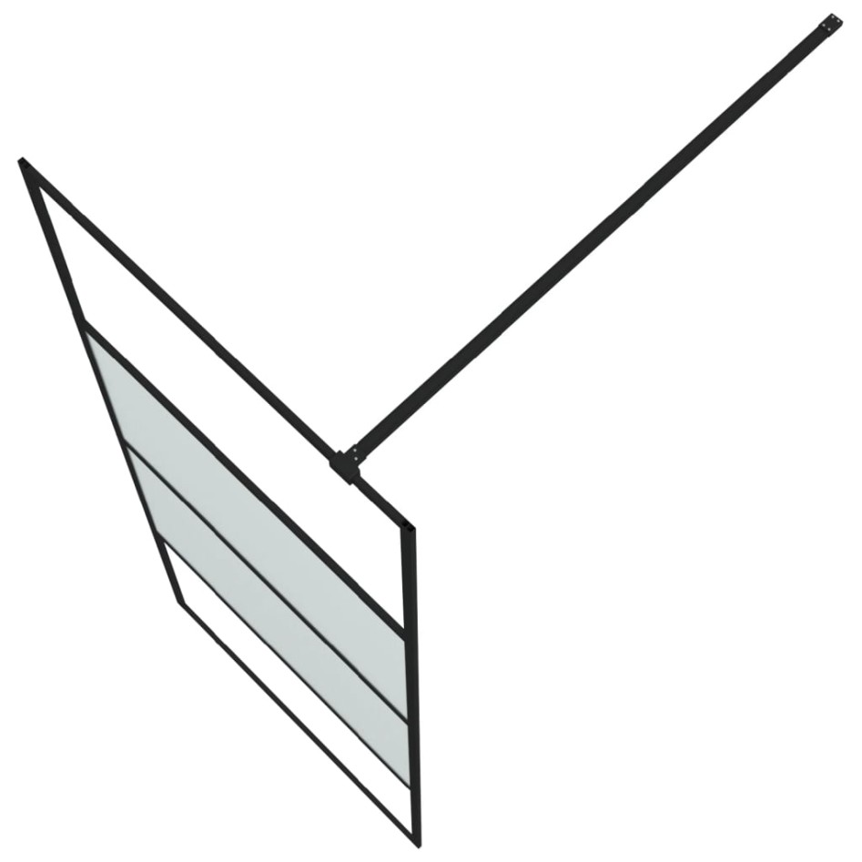 Mampara de ducha vidrio ESG semiesmerilado negro 80x195