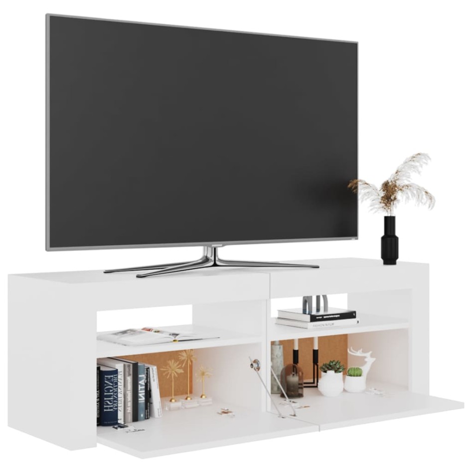 Mueble para TV con luces LED blanco 120x35x40