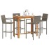 Mesa y taburetes de jardín 5 pzas madera acacia ratán PE